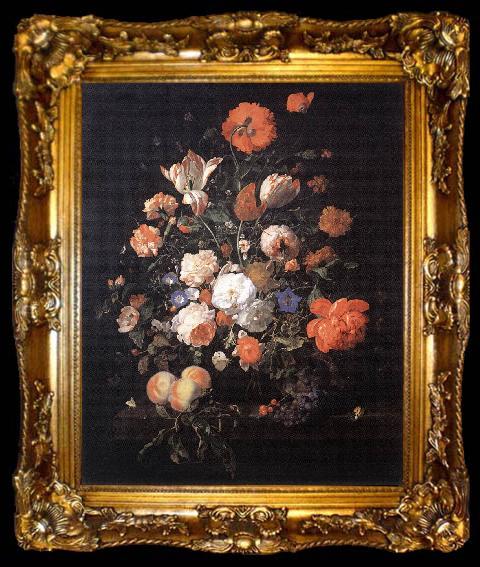 framed  Rachel Ruysch A Vase of Flowers, ta009-2